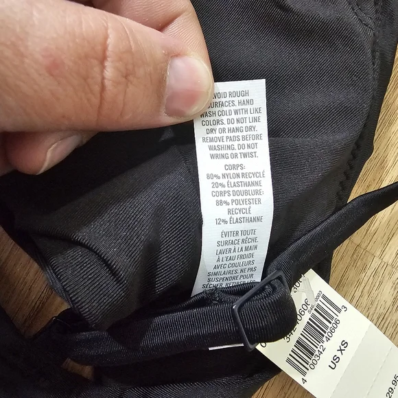 Aerie High Neck Crop Bikini‎ Top Black Women's XS Adjustable Removeable P… - Picture 6 of 7